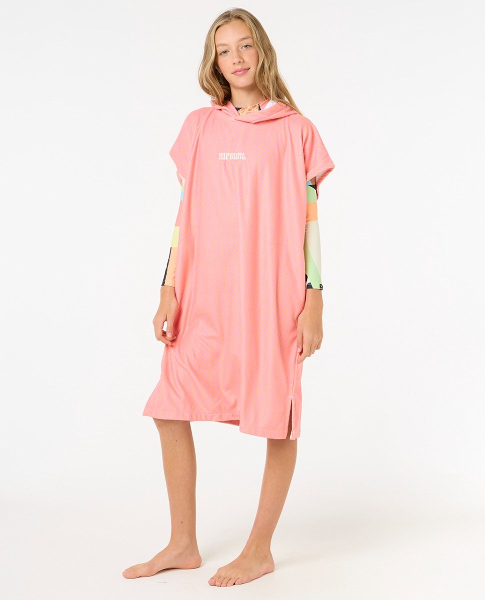 Rip Curl Mixed Hooded Girls Towel Changing Robe - Mango