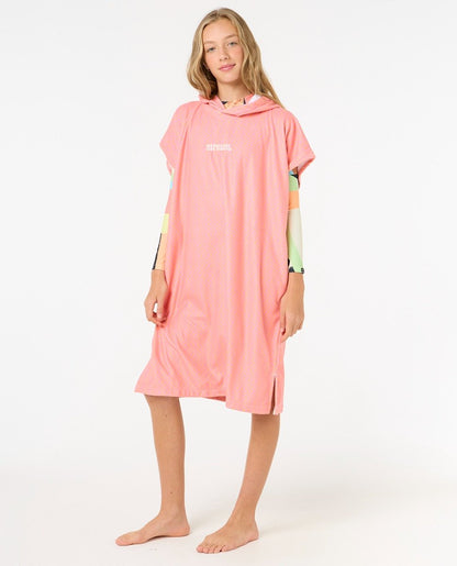 Rip Curl Mixed Hooded Girls Towel Changing Robe - Mango