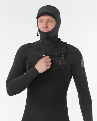 Rip Curl Flashbomb Chest Zip 5/4mm Hooded Winter Wetsuit 2026 - Black