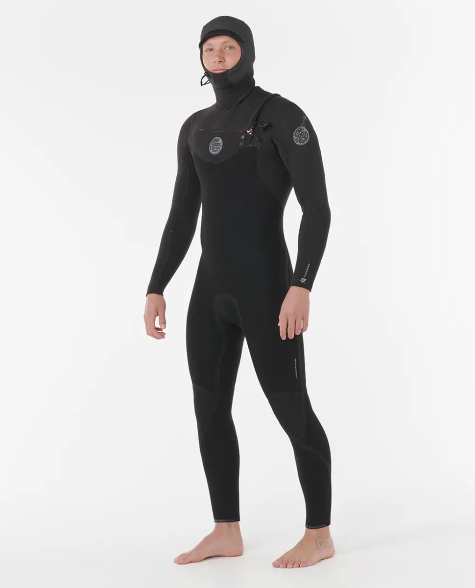 Rip Curl Flashbomb Chest Zip 5/4mm Hooded Winter Wetsuit 2026 - Black
