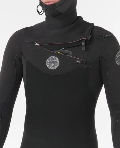Rip Curl Flashbomb Chest Zip 5/4mm Hooded Winter Wetsuit 2026 - Black