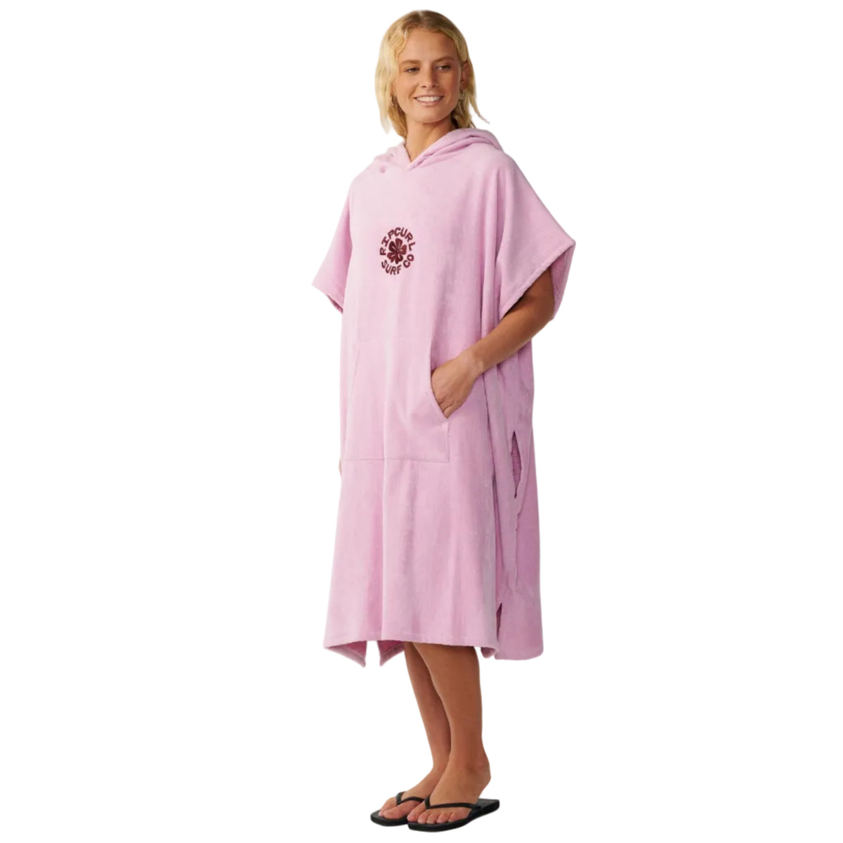 Rip Curl Womens Icon Hooded Towel Poncho - Mauve