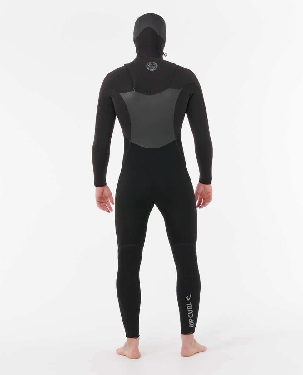 Rip Curl Flashbomb Chest Zip Hooded 4/3mm Wetsuit 2025 - Black