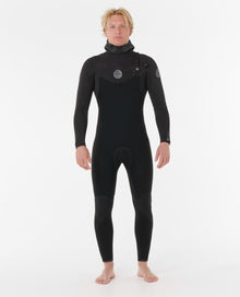 Rip Curl Flashbomb Chest Zip Hooded 4/3mm Wetsuit 2025 - Black
