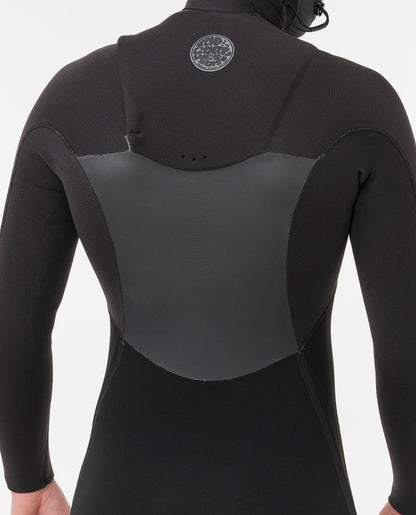 Rip Curl Flashbomb Chest Zip Hooded 4/3mm Wetsuit 2025 - Black