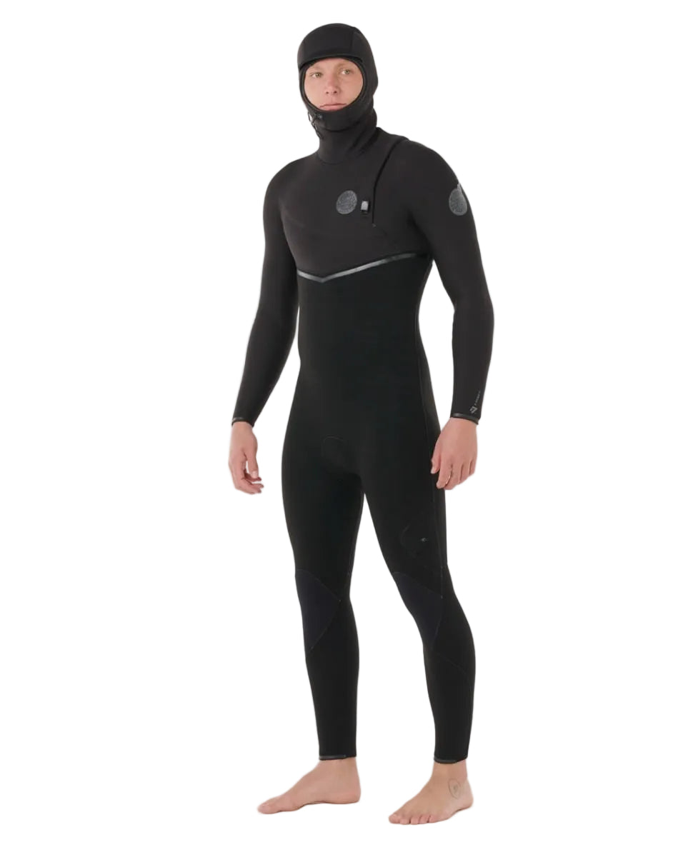 Rip Curl E-Bomb Zip-Free Hooded 5/4mm Winter Wetsuit in Black
