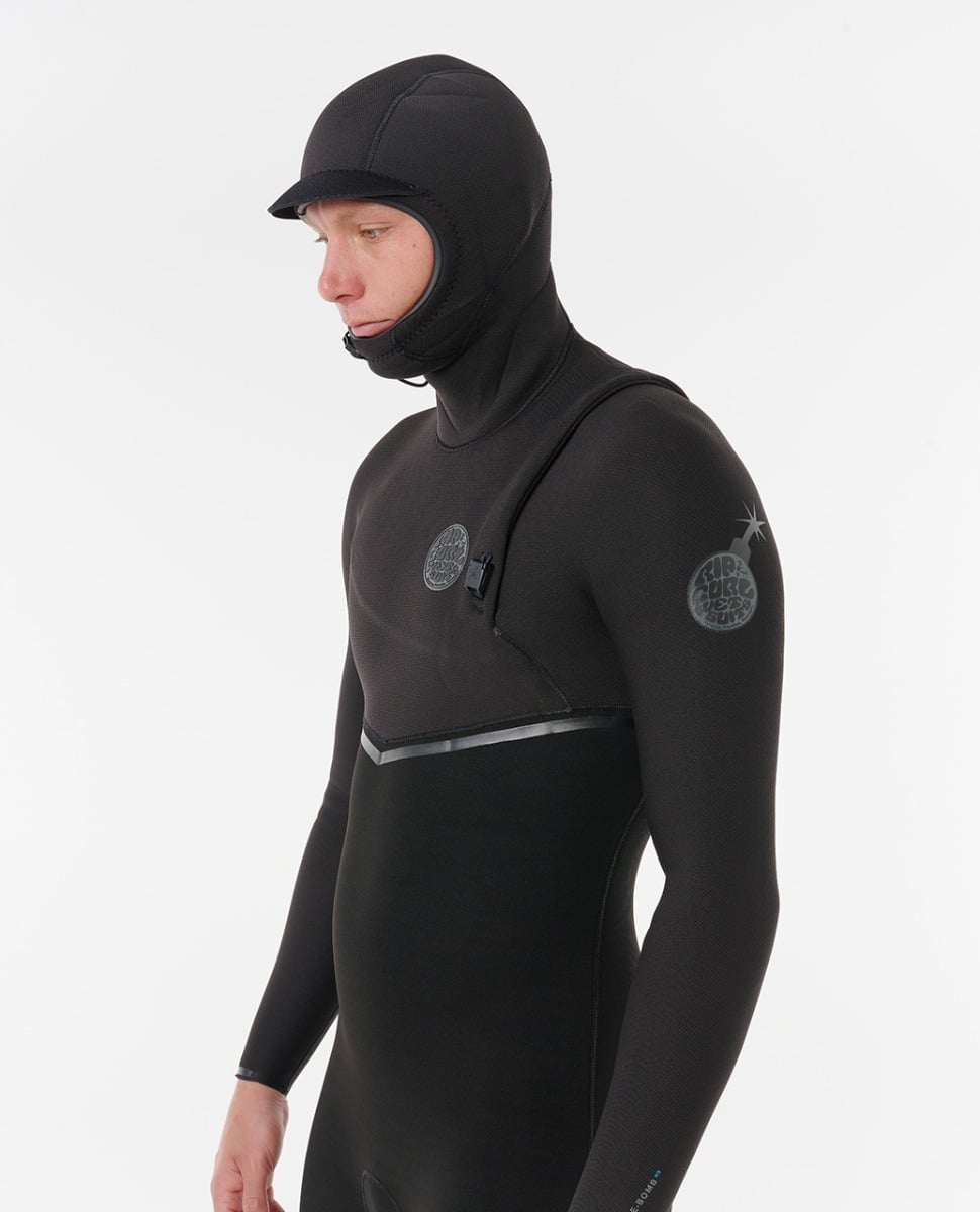 Rip Curl E-Bomb Zip-Free Hooded 5/4mm Winter Wetsuit 2026 - Black