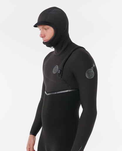 Rip Curl E-Bomb Zip-Free Hooded 5/4mm Winter Wetsuit 2026 - Black