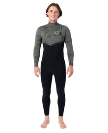Rip Curl E Bomb Mens 4/3mm Zip Free Wetsuit in Deep Cactus