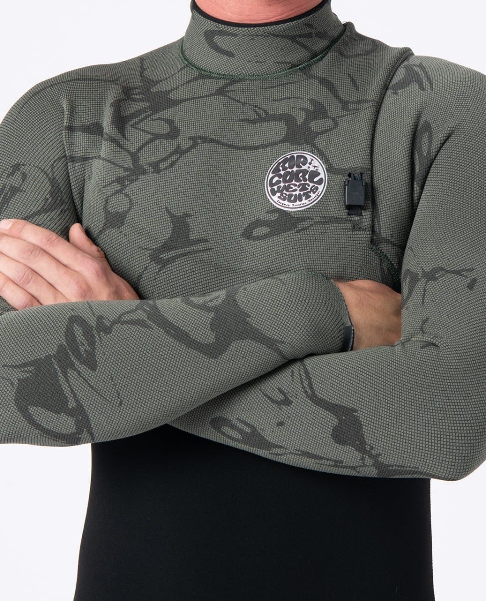 Rip Curl E Bomb 4/3mm Zip Free Wetsuit 2026 - Deep Cactus