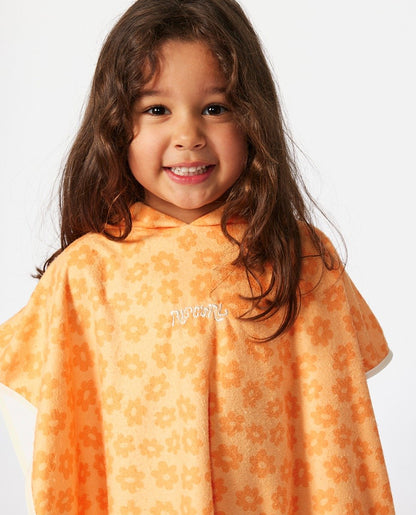 Rip Curl Mixed Towel Hooded Girls Changing Robe - Mango