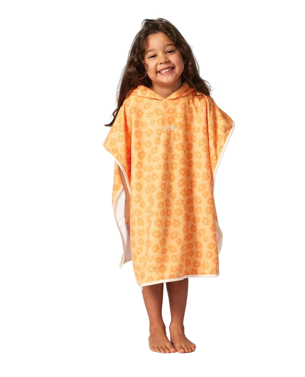 Rip Curl Mixed Towel Hooded Girls Changing Robe - Mango
