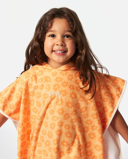 Rip Curl Mixed Towel Hooded Girls Changing Robe - Mango