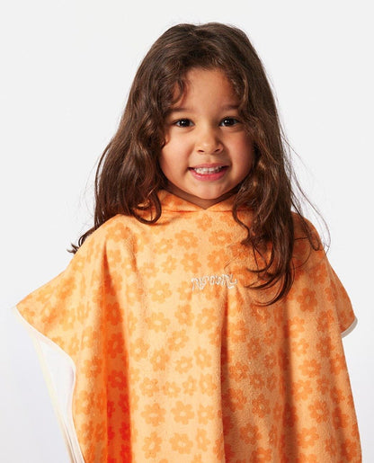 Rip Curl Mixed Towel Hooded Girls Changing Robe - Mango