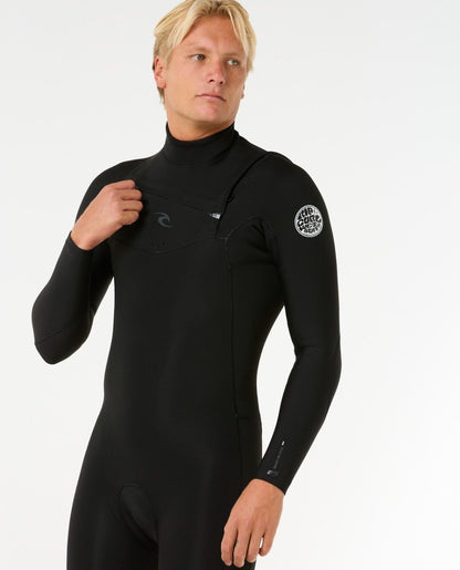 Rip Curl Dawn Patrol 2/2mm Men's Chest Zip Long Arm Shorty Wetsuit - Black