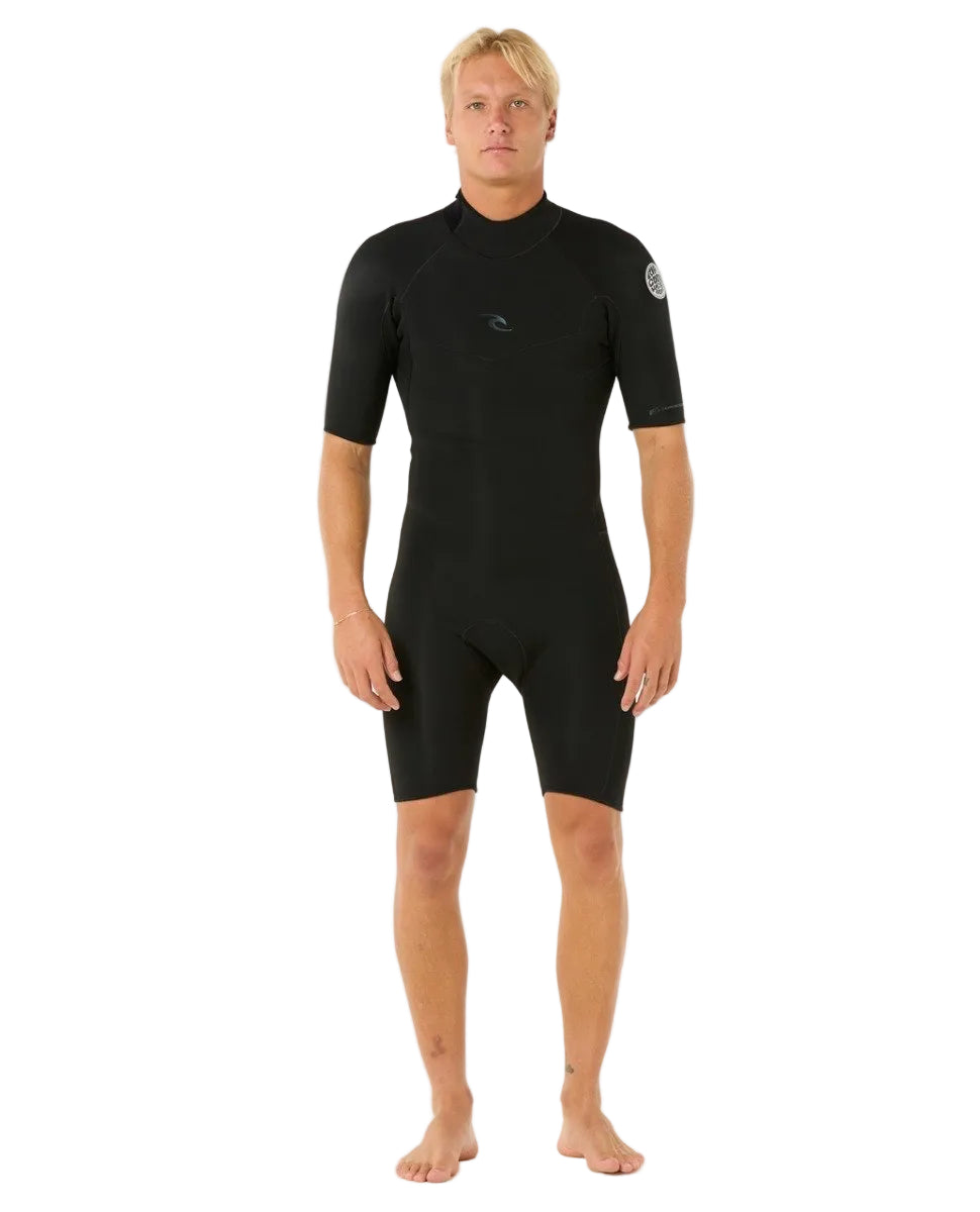 Rip Curl Dawn Patrol 2/2mm Mens Back Zip Shorty Wetsuit - Black