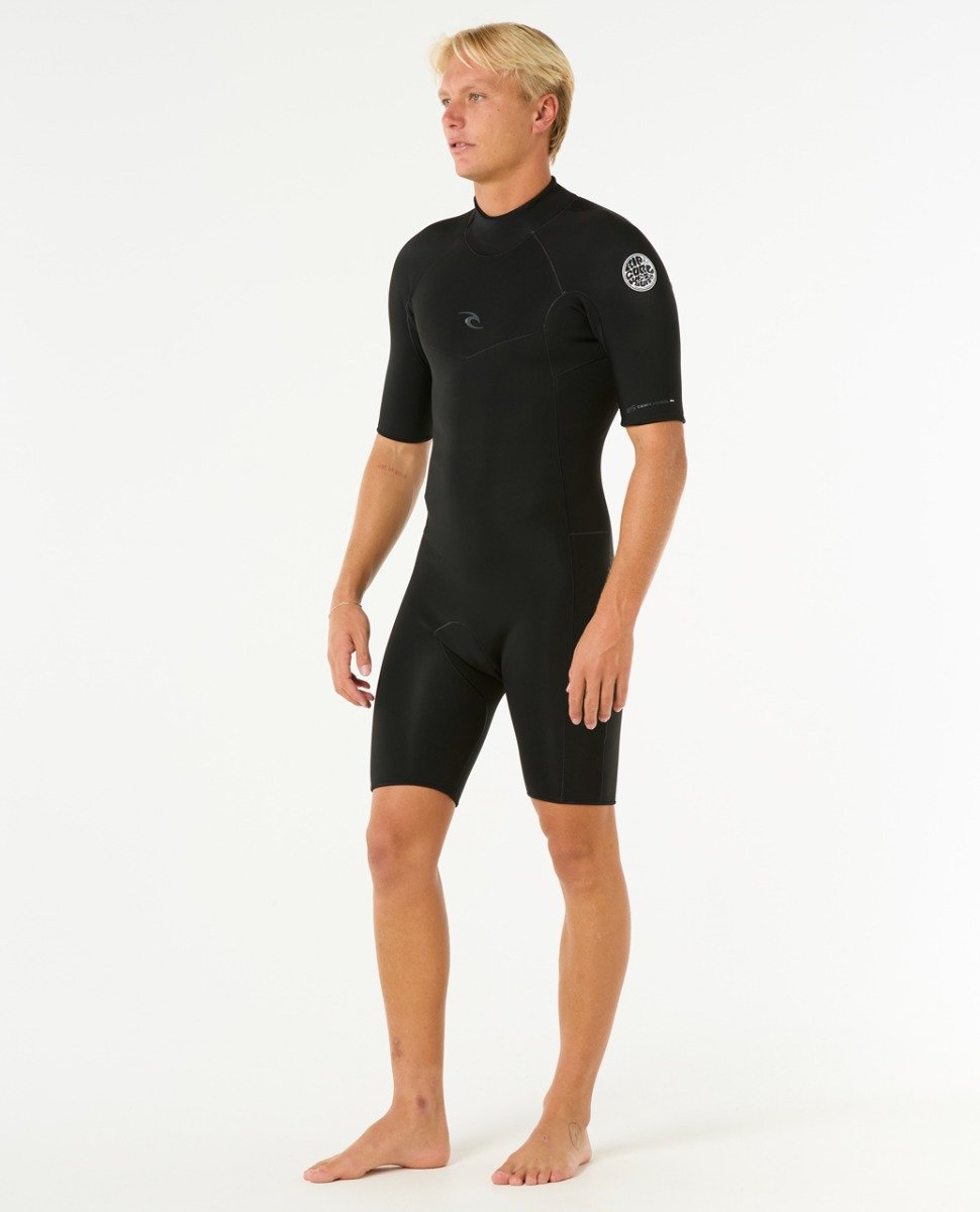 Rip Curl Dawn Patrol 2/2mm Men's Back Zip Shorty Wetsuit - Black