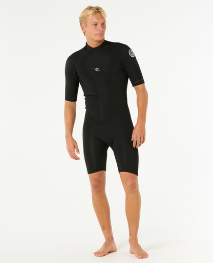 Rip Curl Dawn Patrol 2/2mm Men's Back Zip Shorty Wetsuit - Black