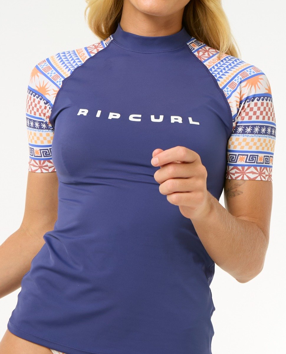 Rip Curl San Carlos Women's Short Sleeve UPF Top - Dark Blue