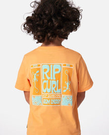 Rip Curl Grom Energy Logo Boys Tee - Mandarin Zest