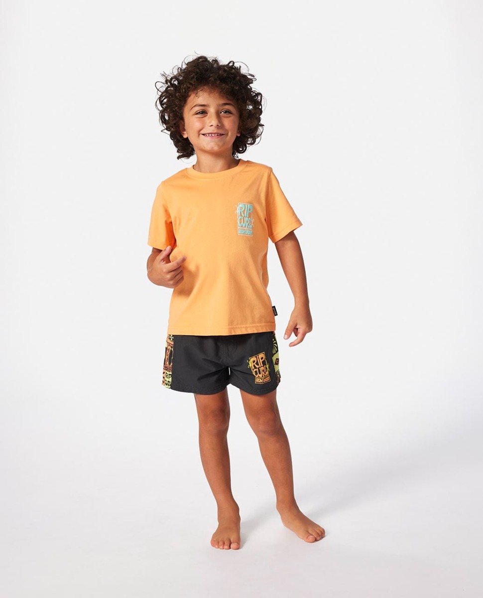 Rip Curl Grom Energy Logo Boys Tee - Mandarin Zest
