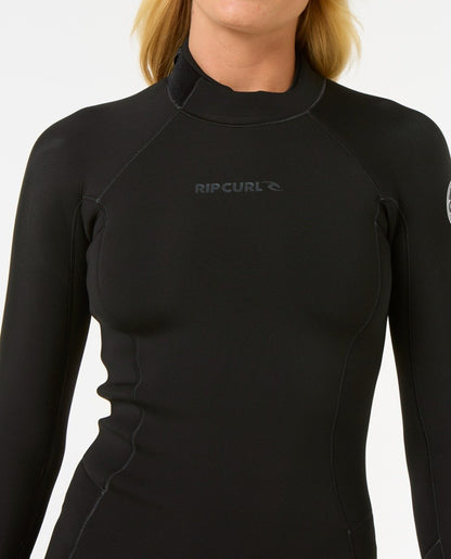 Rip Curl Dawn Patrol 2/2mm Women's Back Zip Long Sleeve Shorty - Black