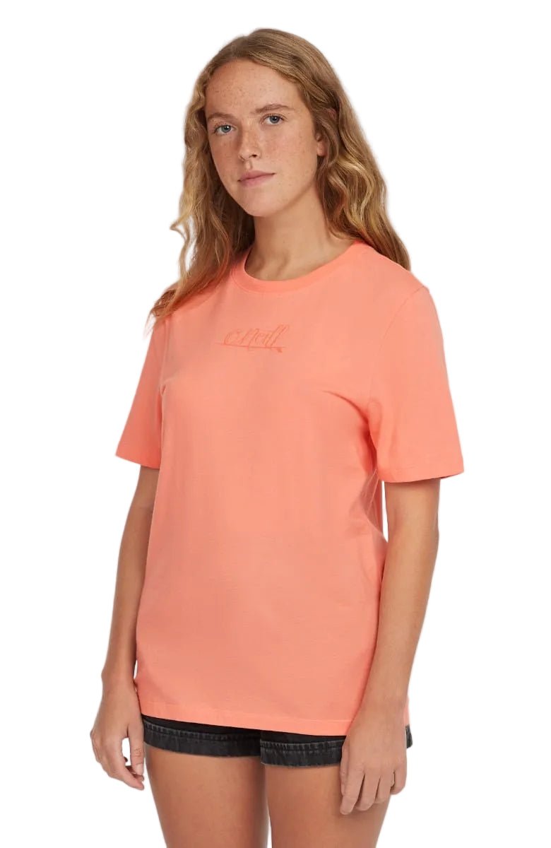 O'Neill Essentials Script Womens T-Shirt - Coral Pink