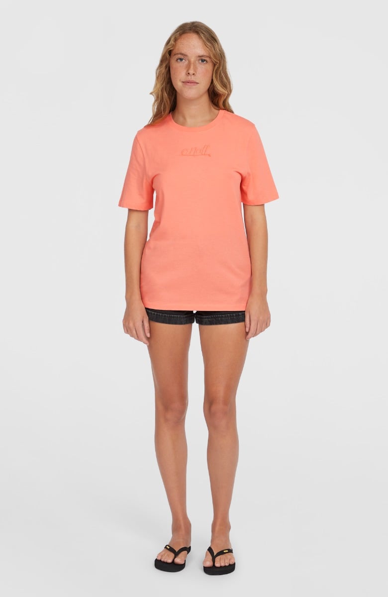 O'Neill Essentials Script Womens T-Shirt - Coral Pink