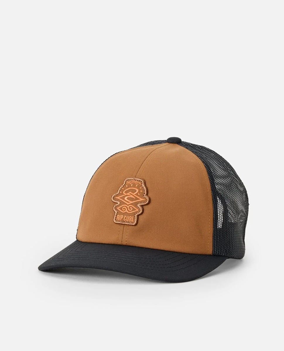 Rip Curl Search Icon Trucker Cap in Off White/Black