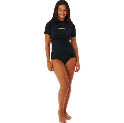 Rip Curl Classic Surf Women Short Sleeve UPF Rash Vest - Black