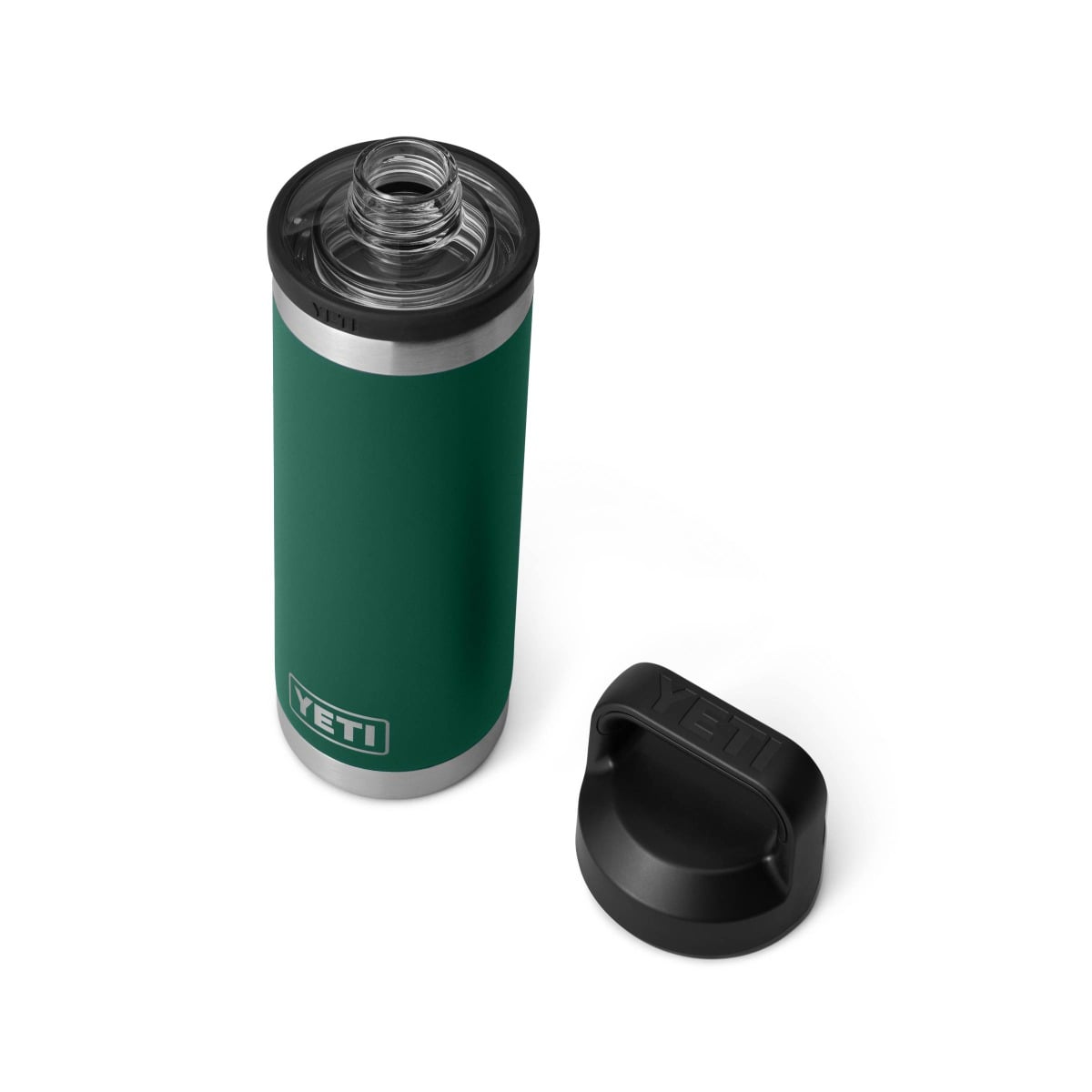 Yeti Rambler 18 Oz Insulated Bottle with Chug Cap - Black Forest Green