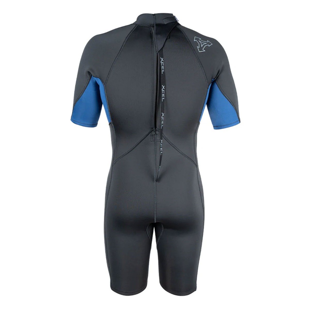 Xcel Axis 2mm Men's Short Sleeve Back Zip Shorty Wetsuit 2025 - Graphite/Blue