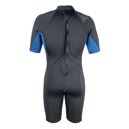Xcel Axis 2mm Men's Short Sleeve Back Zip Shorty Wetsuit 2025 - Graphite/Blue