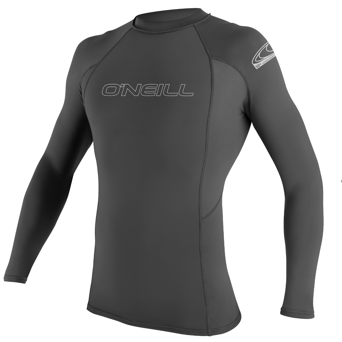 O'Neill Basic Skins Mens Long Sleeve Rash Vest - Graphite - Front
