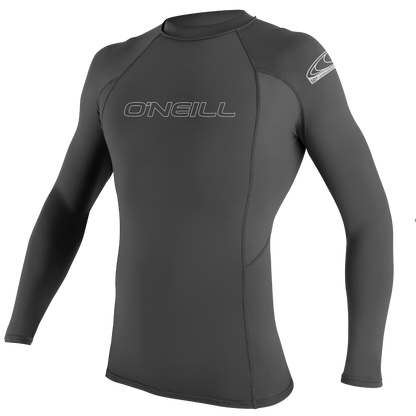 O'Neill Basic Skins Mens Long Sleeve Rash Vest - Graphite - Front