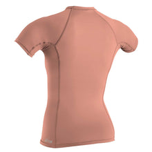 O'Neill Womens Basic Skins  Short Sleeve Rash Vest 2021 - Light Grapefruit - Back