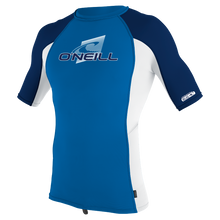 O'Neill Premium Skins Youth Short Sleeve Rash Guard - Ocean / White / Navy