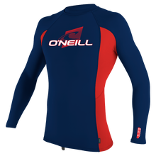 O'Neill Premium Skins Youth Long Sleeve Rash Guard - Navy / Red
