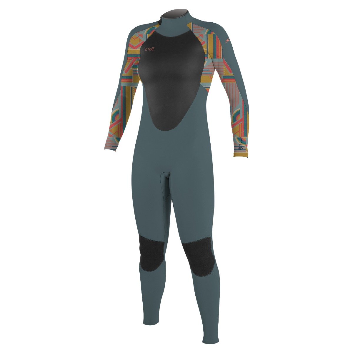 O'Neill Womens Epic Back Zip 4/3mm Wetsuit in Shade / Arta Geo / Shade