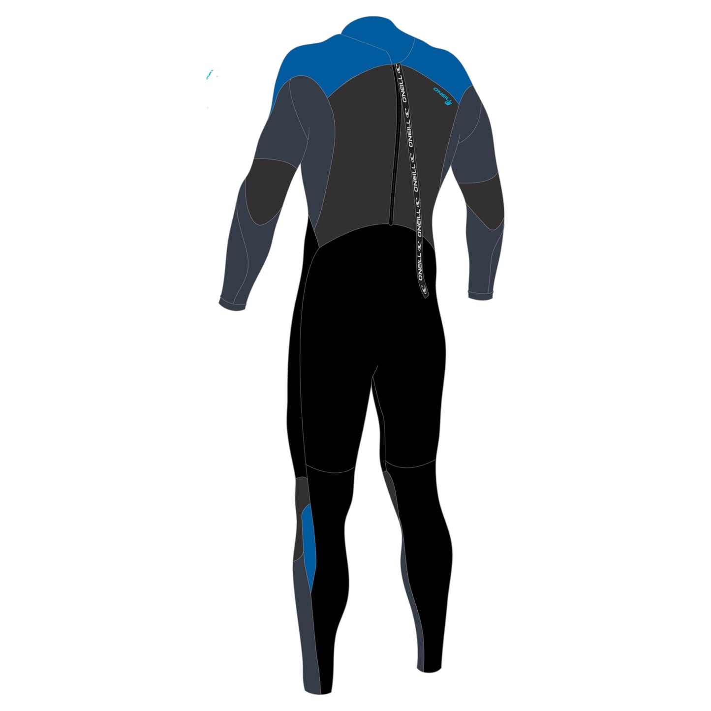 O'Neill Youth Epic 4/3mm Back Zip Wetsuit - Black / Slate / Bali Blue