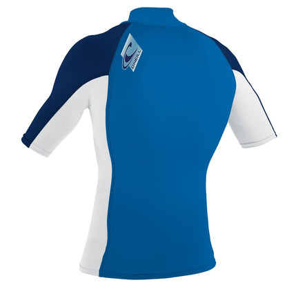 O'Neill Youth Premium Skins S/S Rash Guard Turtleneck - Ocean / White / Navy