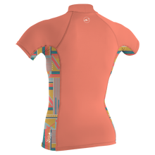 O'Neill Girls Premium Skins S/S Turtleneck Rash Guard - Burnt Coral/Artageo