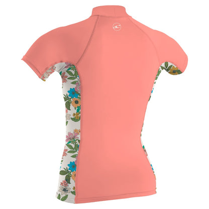 O'Neill Girls Premium Skins S/S Turtleneck Rash Guard - Desert Flower / Cara Floral