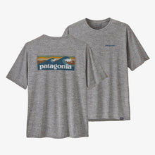 Patagonia Men's Capilene¬Æ Cool Daily Waters Graphic Shirt in Boardshort Logo Abalone Blue: Feather Grey