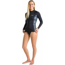 C Skins NuWave Premium UV Women's Long Sleeve Rash Vest - Raven / Tropical