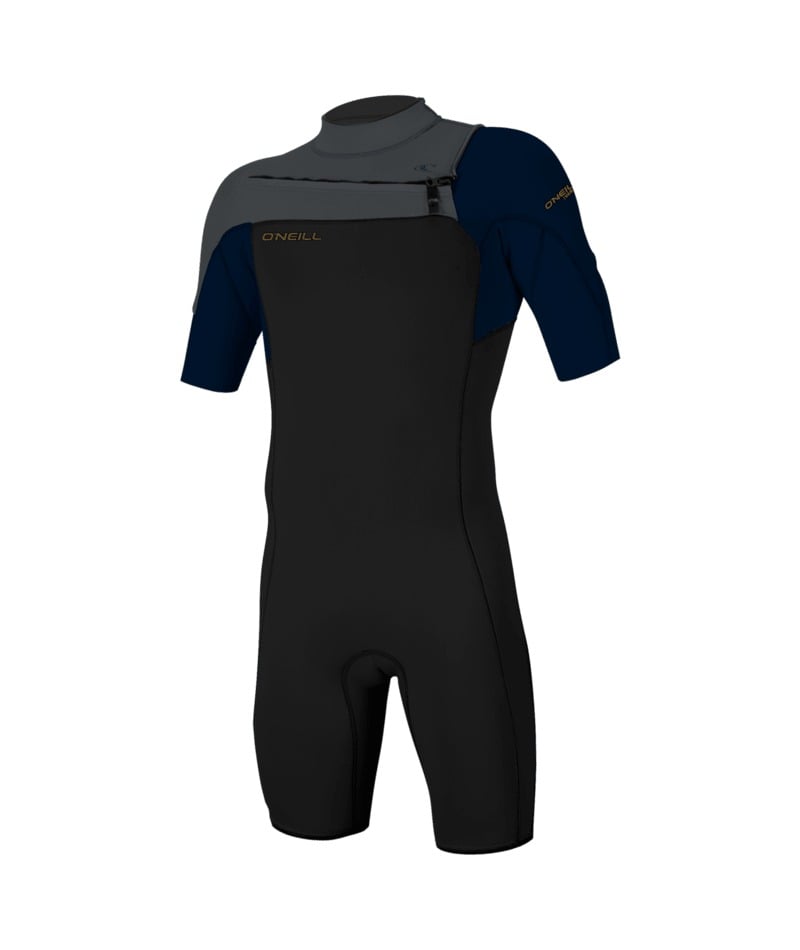 O'Neill Hammer 2mm Chest Zip Shorty in Black / Abyss / Graphite