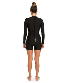 Rip Curl Womens GBomb 2/2mm Long Sleeve Shorty Wetsuit 2021 - Black - Back