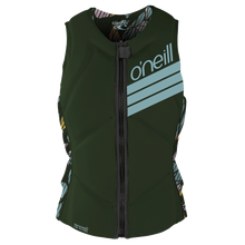 O'Neill Slasher Comp Womens Impact Vest - Dark Olive/ Baylen - Front