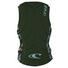 O'Neill Slasher Comp Womens Impact Vest - Dark Olive/ Baylen - Back