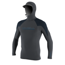 O'Neill Premium Skins O'Zone Mens Long Sleeve Rash Guard With Hood - Graphite/Slate/White